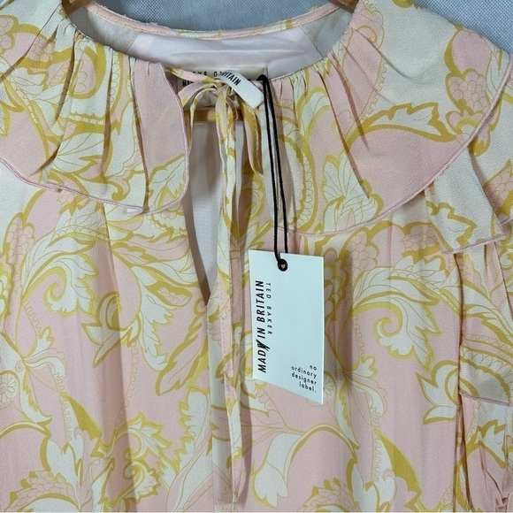 Ted Baker Frisis Frill Printed Short Sleeve Blouse Top Size 1 US 4 - Picture 8 of 13